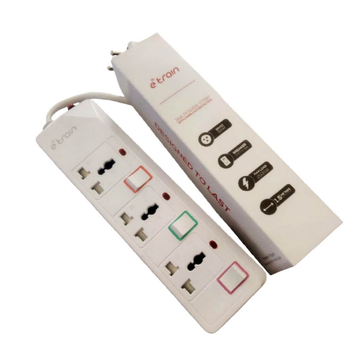 Image de مشترك كهرباء بالسلك 3 مخرج ( On/off switch) طول السلك 1.5 سم إي ترين موديل PS 073