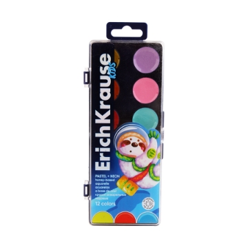 Zeige Details für Wasserfarbenset aus Kunststoff – 12 Pastell- und Neonfarben + Pinsel – Erich Krause Modell 61364 Bild von Wasserfarbenset aus Kunststoff – 12 Pastell- und Neonfarben + Pinsel – Erich Krause Modell 61364