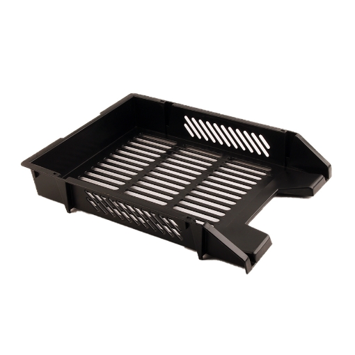 Image de Corbeille à courrier noire classique en plastique Erich Krause - Modèle EK 46048