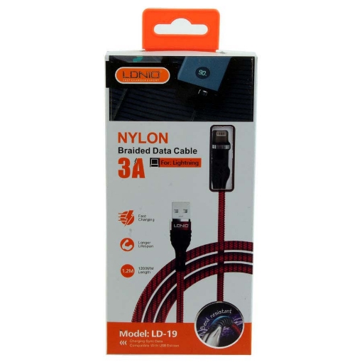 Picture of Data Cable Nylon Braided Lightning Fast Charging LDNIO 1.2m by KINDEX Model KX3481