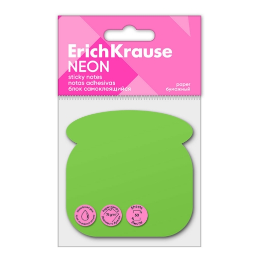 Image de Post-it Erich Krause - Forme de téléphone vert néon 50 feuilles - Modèle 61730