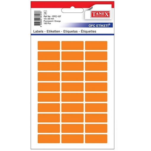 Picture of Orange Office labels, 5 Sheets A5, 30 Rectangles\ Sheet 17 x 12 mm - Tanex OFC-107