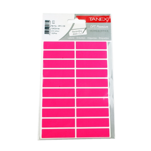 Picture of Office Stickers Fuchsia Color 5 Sheets A5 50 * 13/20 mm - Tanex OFC-109