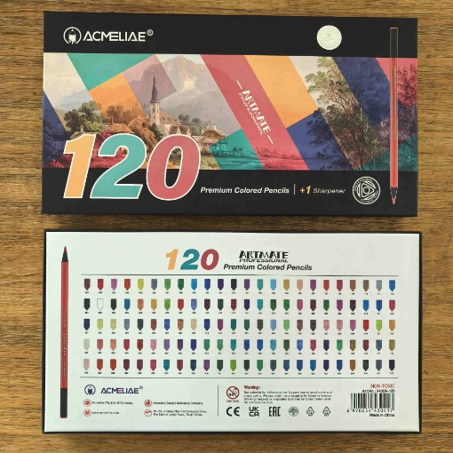 Picture of Acmeliae Triangular Colored Pencils – 120 Colors + Sharpener – Model 9402A-120