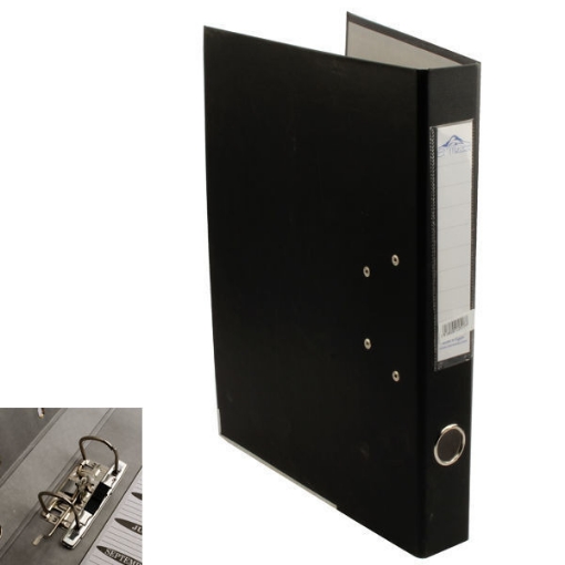 Image de Porte-documents (Classer) 4 cm Noir, Carton, Taille Flosscap, avec Machine Métallique Fixe et Porte-Cartes - Bernasos