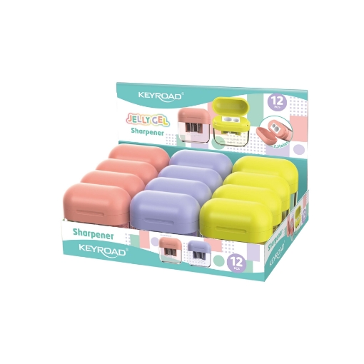 Image de Taille-crayon double Keyroad Jelly Gel avec réservoir, forme AirPods – modèle KR973104