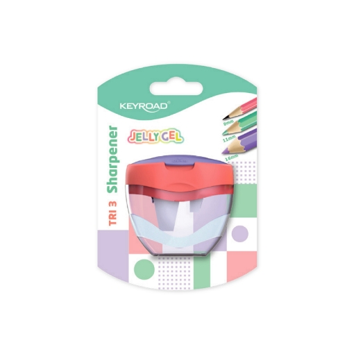 Image de Taille-crayon double Keyroad Jelly Gel avec réservoir, carte 1 pièce – modèle KR973105