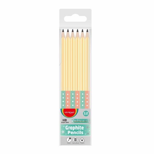 Image de Crayon triangulaire Keyroad avec gomme, pastel, HB – Modèle KR972943