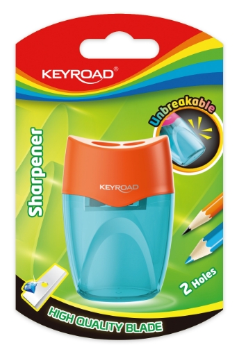 Image de Taille-crayon transparent Keyroad – Double ouverture avec réservoir – Blister, 1 pièce – Modèle KR972387