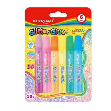 Mostrar detalles de Pegamento con purpurina colores neón Keyroad – Tarjeta de 6 unidades, 10g cada una – Modelo KR971938 Imagen de Pegamento con purpurina colores neón Keyroad – Tarjeta de 6 unidades, 10g cada una – Modelo KR971938