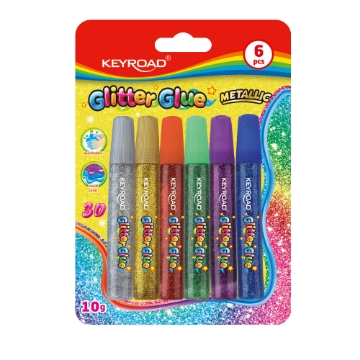Mostrar detalles de Pegamento con purpurina colores metálicos Keyroad – Tarjeta de 6 unidades, 10g cada una – Modelo KR971939 Imagen de Pegamento con purpurina colores metálicos Keyroad – Tarjeta de 6 unidades, 10g cada una – Modelo KR971939