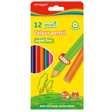 Zeige Details für Keyroad Dreikant Jumbo Farbstifte 12 Farben Kunststoffgehäuse - Modell KR972396 Bild von Keyroad Dreikant Jumbo Farbstifte 12 Farben Kunststoffgehäuse - Modell KR972396