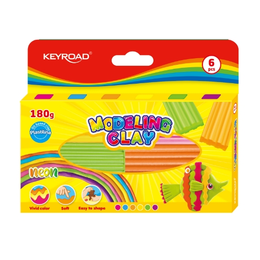 Picture of Keyroad Neon Colored Modeling Clay – 180g Box of 12 Sticks – Model KR972526