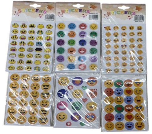 Bild von Bunte Emoji-Aufkleber - Packung mit 5 Stück - Modell YK-013