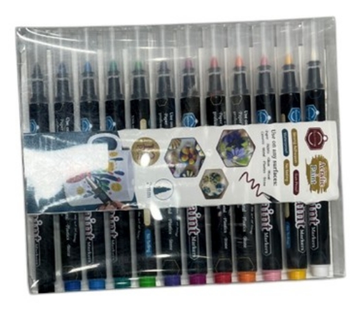 Picture of Acrylic Pen Set 12 Colors - Keep Smiling Model APM-12