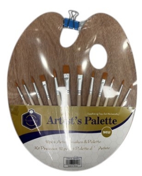 Zeige Details für Holzfarbpalette + 12 Pinsel in verschiedenen Größen - Keep Smiling Modell A007-12N Bild von Holzfarbpalette + 12 Pinsel in verschiedenen Größen - Keep Smiling Modell A007-12N
