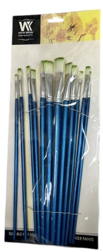Picture of WK Flat Brush Set 12 Pieces Sizes 0 to 11 - Model A6321