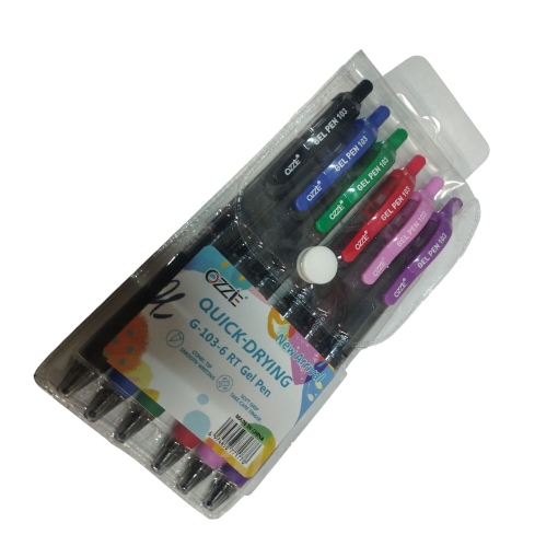 Picture of Fast-Drying Gel Pen 0.7 mm – Set of 6 Pieces – OZZIE Model G-103-6