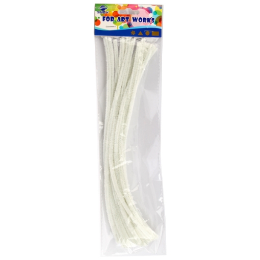 Imagen de Varillas de Alambre Flexible de Chenilla - Bolsa de 20 Piezas - Color Blanco - Modelo Simba MT203