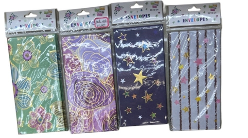 Bild von Grußkarte-Umschlag Größe 9,5 × 19 cm, Verschiedene Farben und Designs – Modell Simba 0915