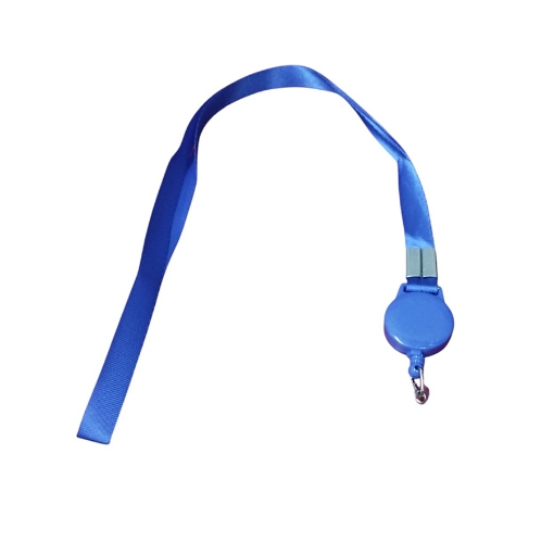 Bild von Namensschildband mit ausziehbarem Kunststoffhaken, Farbe Blau – Simba Modell 1601