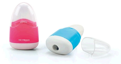 Picture of Navy plastic sharpener, 1 hole with container + eraser – Keyroad Model KR971077