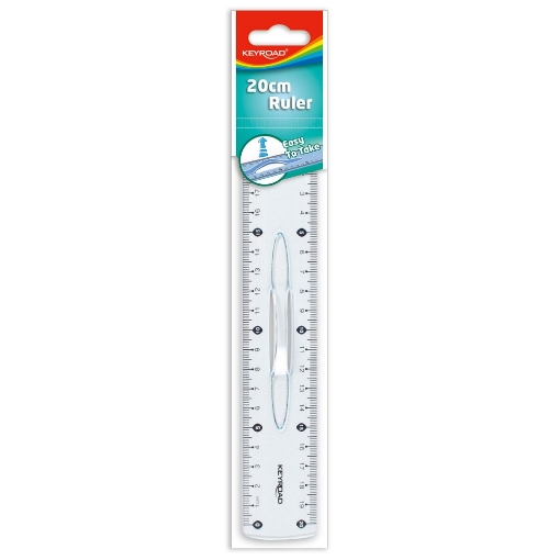 Picture of Transparent plastic ruler 20 cm with handle – Keyroad Model KR971059-20