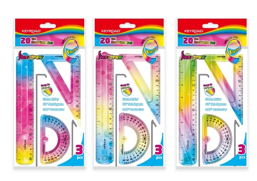 Bild von Flexibles buntes Geometrie-Set 3-teilig – Keyroad Modell KR972278