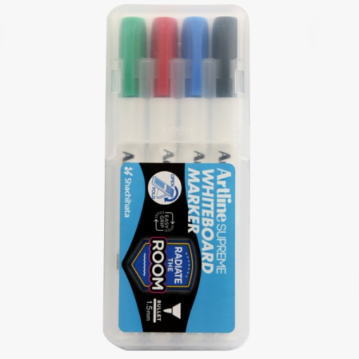 Picture of Set of 4 Dark Round Tip Whiteboard Markers – Artline Supreme Model EPF-507