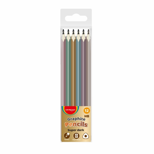 Bild von Graphitbleistift HB mit Radiergummi, Metallicfarben - Keyroad Modell KR972511