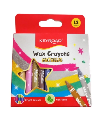 Bild von Keyroad Metallic-Wachsmalstift-Set, 12 Farben, Modell KR973350