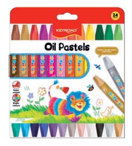 Bild von Keyroad Öl-Pastell-Wachsmalstift-Set, 24 Farben, Sechskantform, Modell KR972140