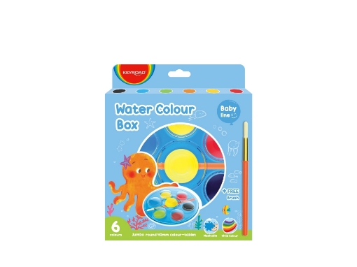 Imagen de Set de Acuarelas en Pastilla con Paleta 6 Colores + Pincel – Keyroad Modelo KR972323