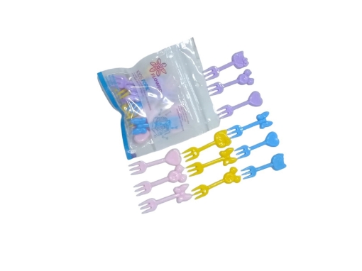 Picture of Plastic Kids Forks with Cartoon Shapes, Pack of 12