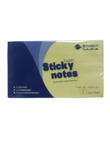 Bild von Haftnotizen Gelbes Papier 75 × 125 mm 100 Blatt - Samba Modell A05a