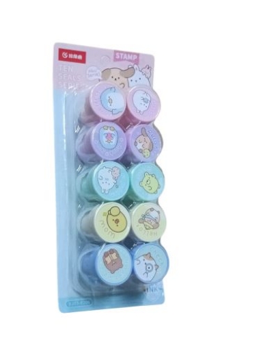 Imagen de Juego de sellos para niños, formas y dibujos, tarjeta, 10 piezas, Modelo DJ03-0206