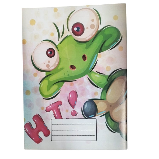 Bild von Schulheft mit Karos, 28 Blatt, Froschmotiv, Kunstdruck-Umschlag 16 × 22,5 cm – Extra Line