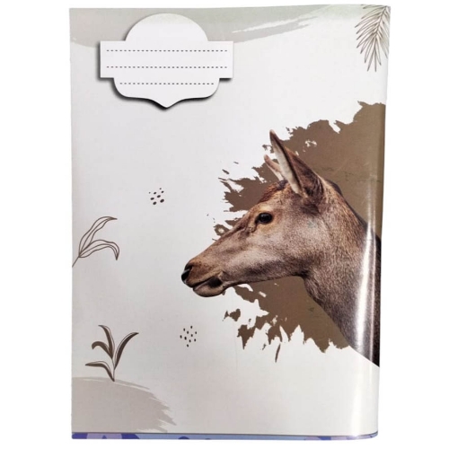 Bild von Liniertes Schulheft, 100 Blatt, Hirsch-Design, glänzend beschichteter Umschlag 16 × 22,5 cm – Extra Line