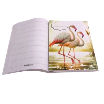 Show details for School Notebook, 9 Lines, 60 Sheets, Swan Design, Coated Cover, Size 16 × 22.5 cm – Extra Line Picture of School Notebook, 9 Lines, 60 Sheets, Swan Design, Coated Cover, Size 16 × 22.5 cm – Extra Line