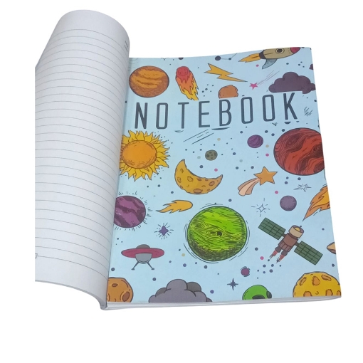 Picture of University Notebook, Pinned Ruled, 60 Sheets, Planets Design, Coated Cover, A4 Size – Extra Line
