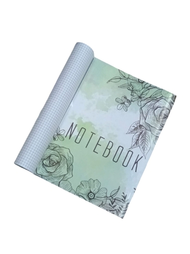 Picture of Extra Line A4 University Notebook, Stapled, 40 Sheets, 0.5 cm Squared, Floral Cover, Glossy Coated