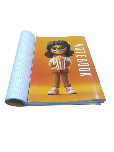 Picture of Extra Line A4 University Notebook, Stapled, 80 Sheets, 0.5 cm Squared, Girl Cover, Glossy Coated