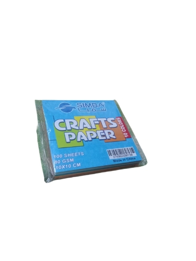 Bild von Packung Bastelpapier, Größe 10 × 10 cm, 80 g/m², 10 Farben – Simba