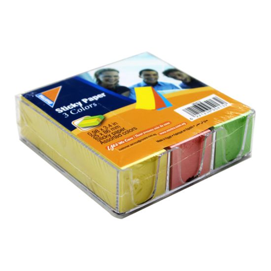 صورة ورق تدوين ملاحظات مكتبي 3 ألوان 216 ورقة 2.5 * 8.6 سم - منترا