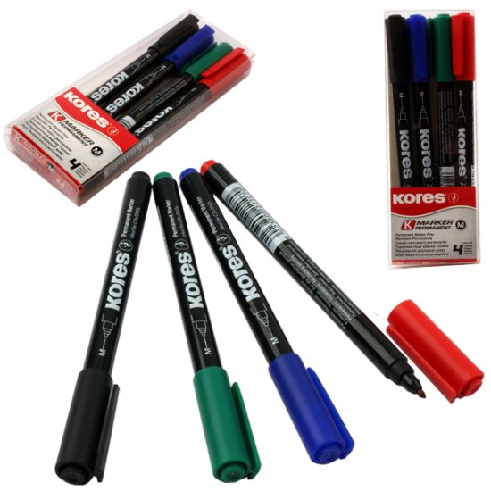 صورة طقم قلم ماركر 4 ألوان سن رفيع كورس موديل 22140