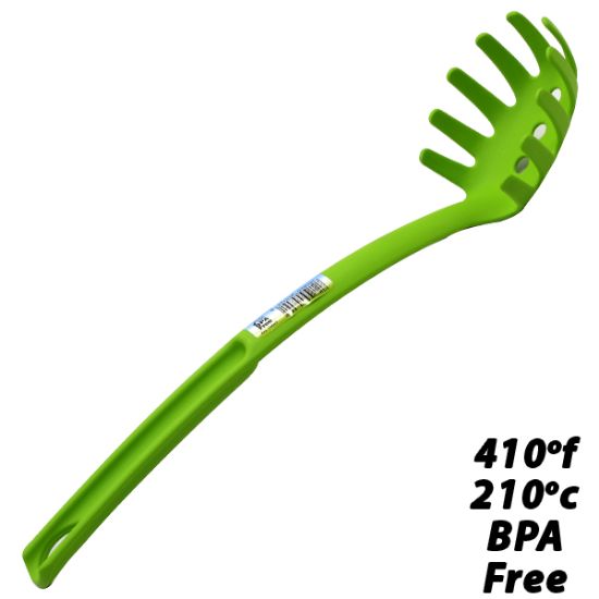 صورة ملعقة باستا بلاستيك لون أخضر فاتح – منترا