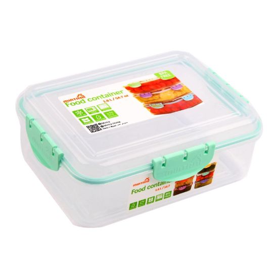 صورة علبة ثلاجة شفاف بقفل محكم 1.6 لتر ألوان- مينترا