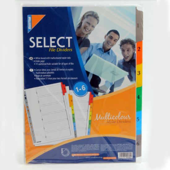 صورة فواصل مايلر بلسان كرتون بلاستيك 1: 6 ألوان - مينترا 