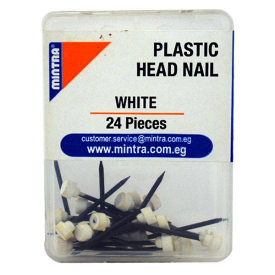صورة عبوة مسمار ربط برأس أبيض 24 قطعة 50 جم – منترا 96464