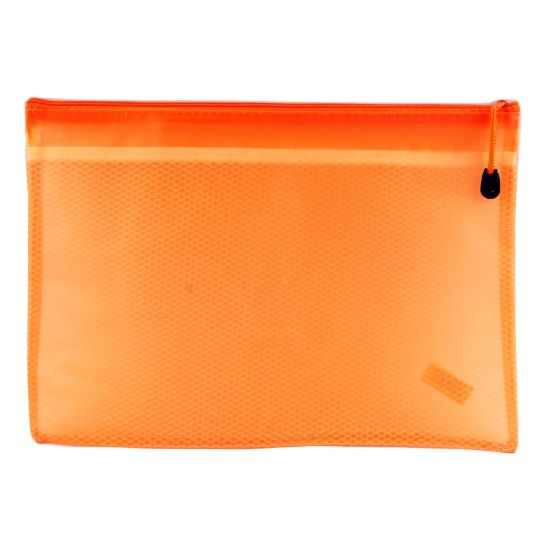 صورة حافظة بلاستيكية شبك بسوستة  لون برتقالي –سيمبا.
